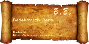 Bedekovich Bene névjegykártya